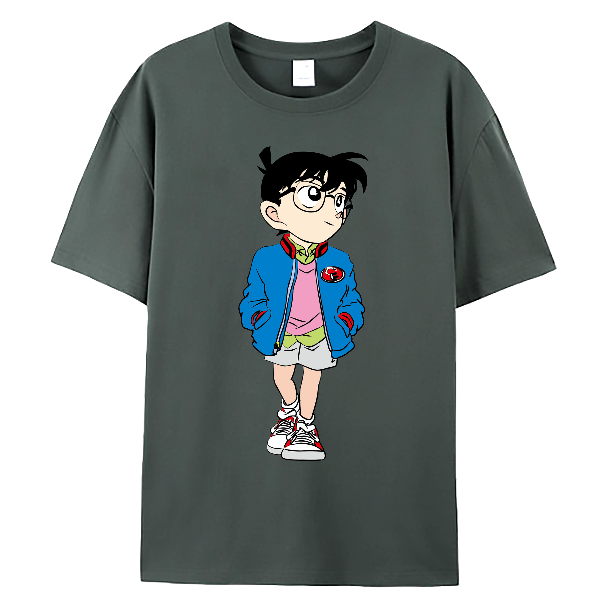 （画像用） 名探偵コナン 江戸川 コナン Detective Conan Conan Edogawa 綿100％ メンズ半袖Tシャツ｜肌触りやわらか＆通気性